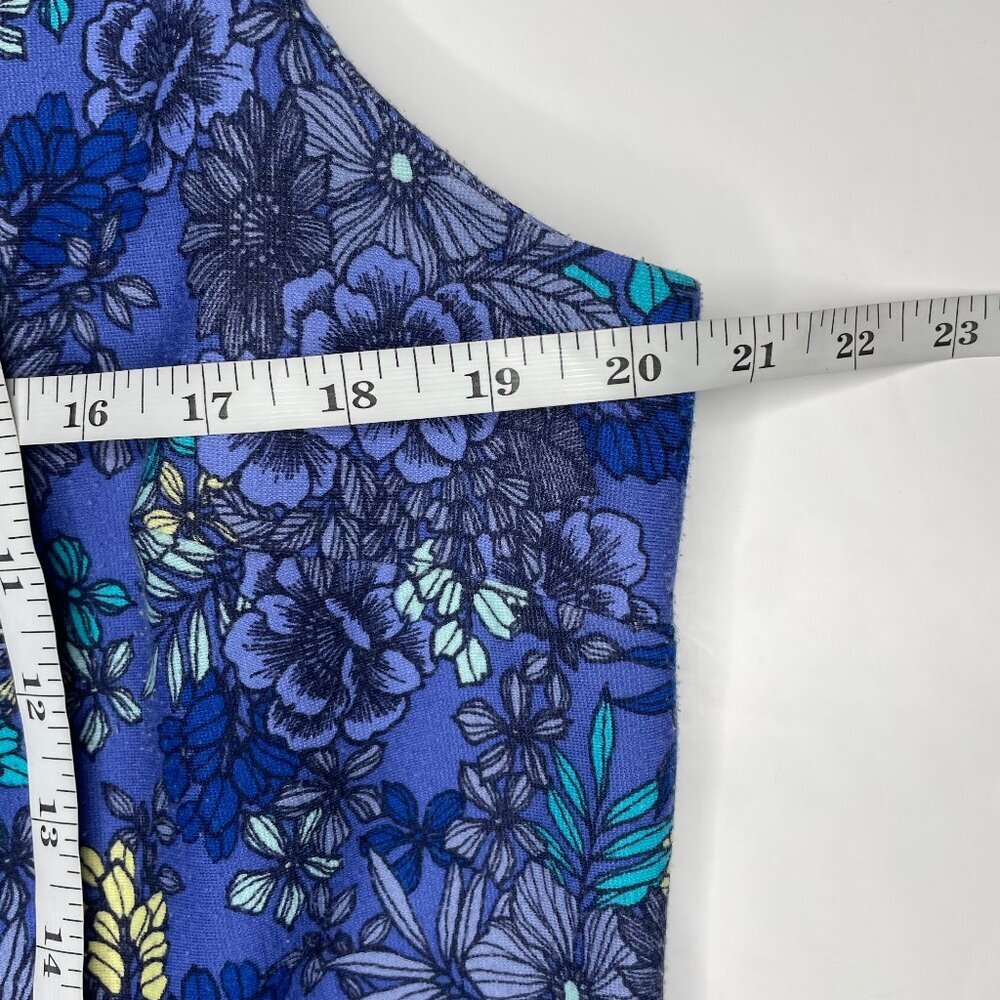Talbots Floral Sheath Dress Blue Purple Sleeveless Knee Length Stretch Sz Large - Picture 8 of 12